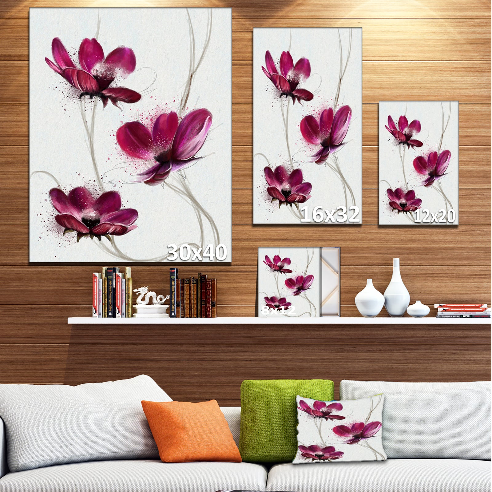 Lovely Red Watercolor Poppies - Flowers Canvas Wall Artwork