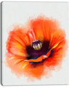 Cute Orange Watercolor Flower - Flowers Canvas Wall Artwork