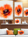 Cute Orange Watercolor Flower - Flowers Canvas Wall Artwork