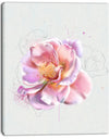 Cute Watercolor Pink Rose Sketch - Flowers Canvas Wall Artwork