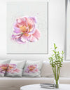 Cute Watercolor Pink Rose Sketch - Flowers Canvas Wall Artwork