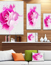 Bright Pink Rose Flower Watercolor - Flowers Canvas Wall Artwork