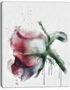 Budding Pink Rose Watercolor Sketch - Flowers Canvas Wall Artwork