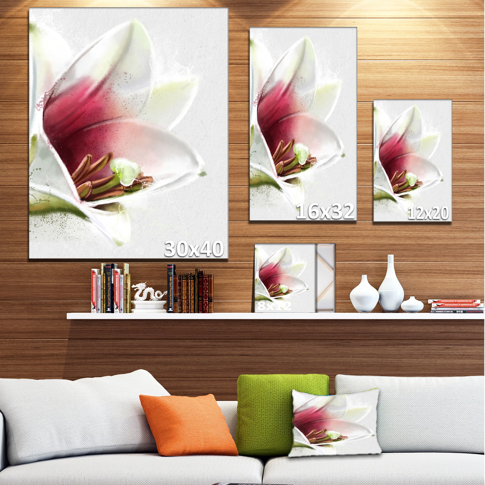 Beautiful Lily Flower Watercolor - Flowers Canvas Wall Artwork