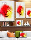 Beautiful Red Yellow Rose Watercolor - Flowers Canvas Wall Artwork