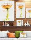 Orange Gerbera Sketch Watercolor - Flowers Canvas Wall Artwork