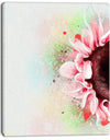 Beautiful Pink Sunflower Watercolor - Flowers Canvas Wall Artwork