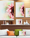 Beautiful Pink Sunflower Watercolor - Flowers Canvas Wall Artwork