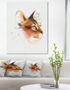 Lovely Brown Cat Watercolor Sketch - Large Animal Canvas Artwork