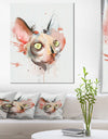 Red Faced Cat Watercolor Sketch - Large Animal Canvas Artwork