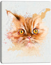 Serious Cat Face Watercolor Sketch - Large Animal Canvas Artwork