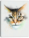 Strong Look of Cat Watercolor Sketch - Large Animal Canvas Artwork