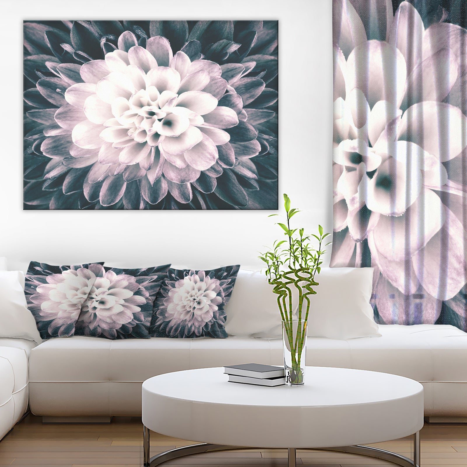 Macro Chrysanthemum Flower - Flowers Canvas Wall Artwork