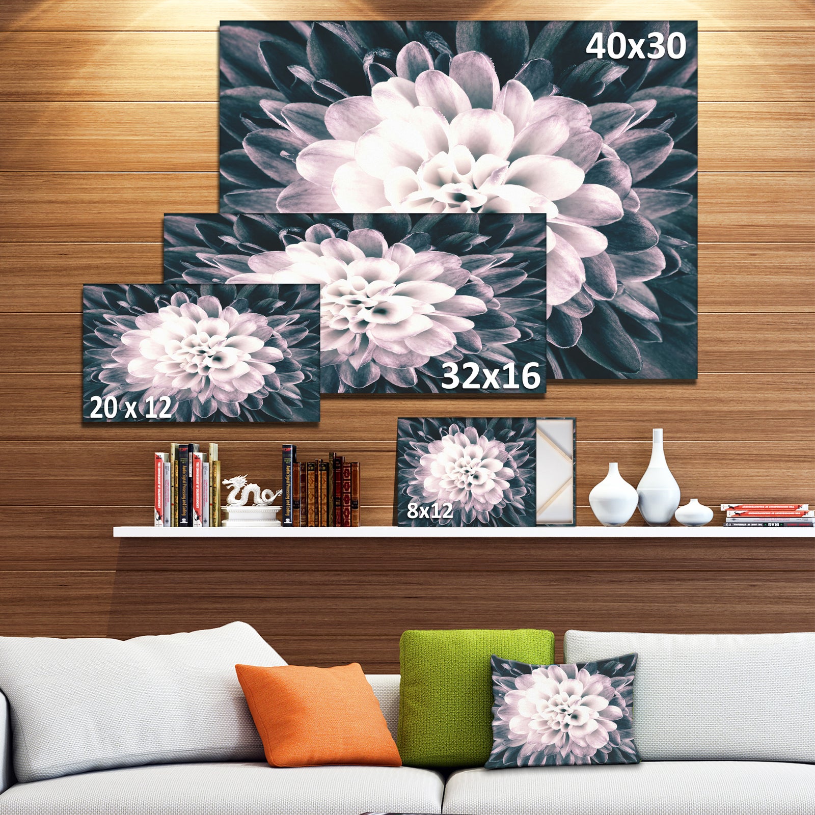 Macro Chrysanthemum Flower - Flowers Canvas Wall Artwork