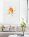 Yellow Rose Sketch on White Back - Flower Artwork on Canvas