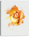 Yellow Rose Flower on White Back - Flower Artwork on Canvas