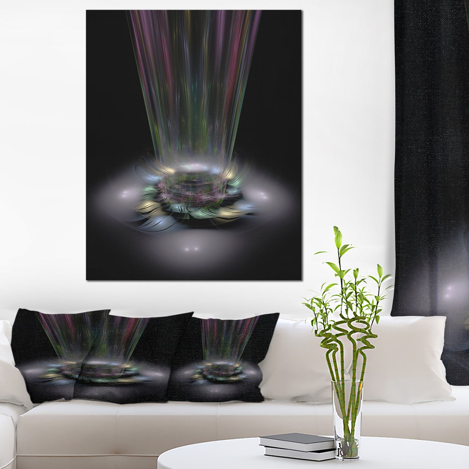 Shiny Colorful Abstract Flower Theme - Flower Artwork on Canvas