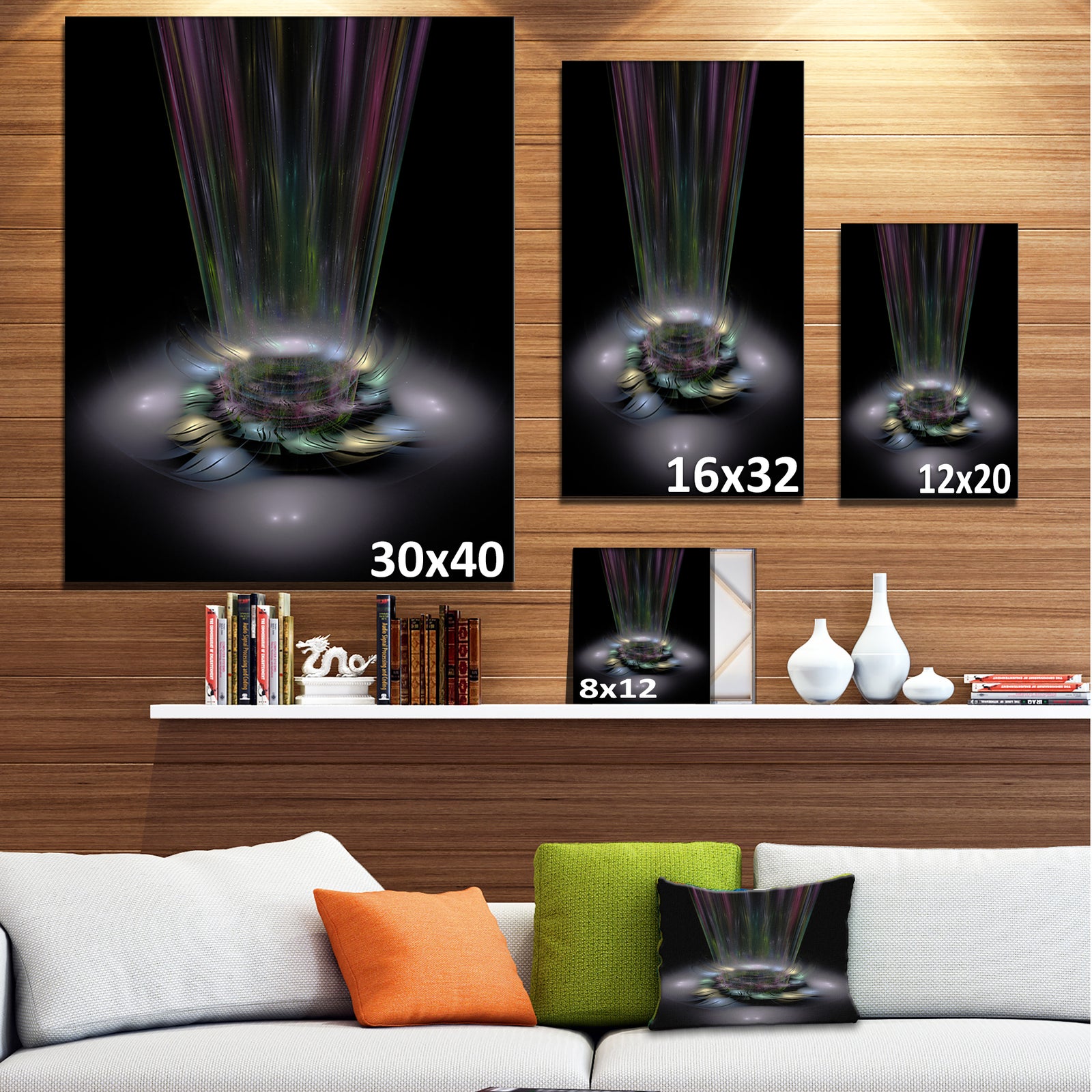 Shiny Colorful Abstract Flower Theme - Flower Artwork on Canvas