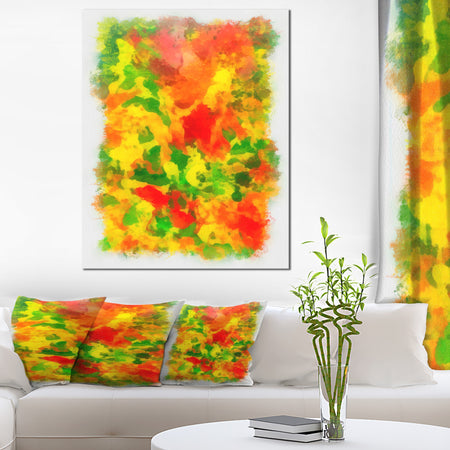 Colorful Hand-drawn Floral Background - Flower Artwork on Canvas