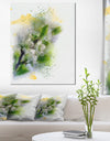 Cherry Branch with Leaves and Flowers - Flower Artwork on Canvas