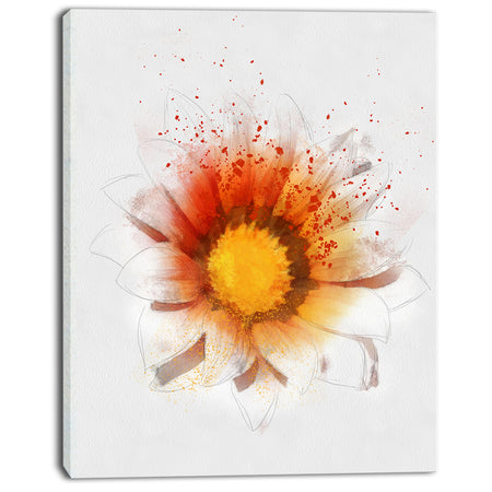 Yellow Orange Flower Watercolor - Flower Artwork on Canvas