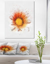 Yellow Orange Flower Watercolor - Flower Artwork on Canvas