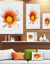 Yellow Orange Flower Watercolor - Flower Artwork on Canvas