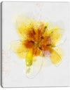 Yellow Flower Sketch on White - Flower Artwork on Canvas