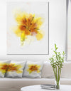 Yellow Flower Sketch on White - Flower Artwork on Canvas