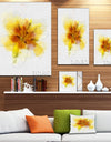 Yellow Flower Sketch on White - Flower Artwork on Canvas