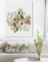 Bunch of White Chamomiles Watercolor - Flower Artwork on Canvas