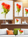 Bunch of Red Roses Watercolor - Flower Artwork on Canvas