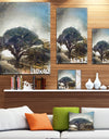 Lonely Oak Tree Watercolor Sketch - Large Landscape Canvas Art