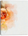 Orange Rose Flower Watercolor - Flower Artwork on Canvas