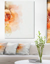 Orange Rose Flower Watercolor - Flower Artwork on Canvas