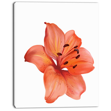 Beautiful Red Lily Watercolor Sketch - Flower Artwork on Canvas