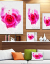 Pink Hand-drawn Rose on White - Flower Canvas Print Artwork