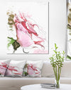 Pink Rose Illustration on White - Flower Canvas Print Artwork