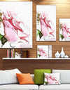 Pink Rose Illustration on White - Flower Canvas Print Artwork