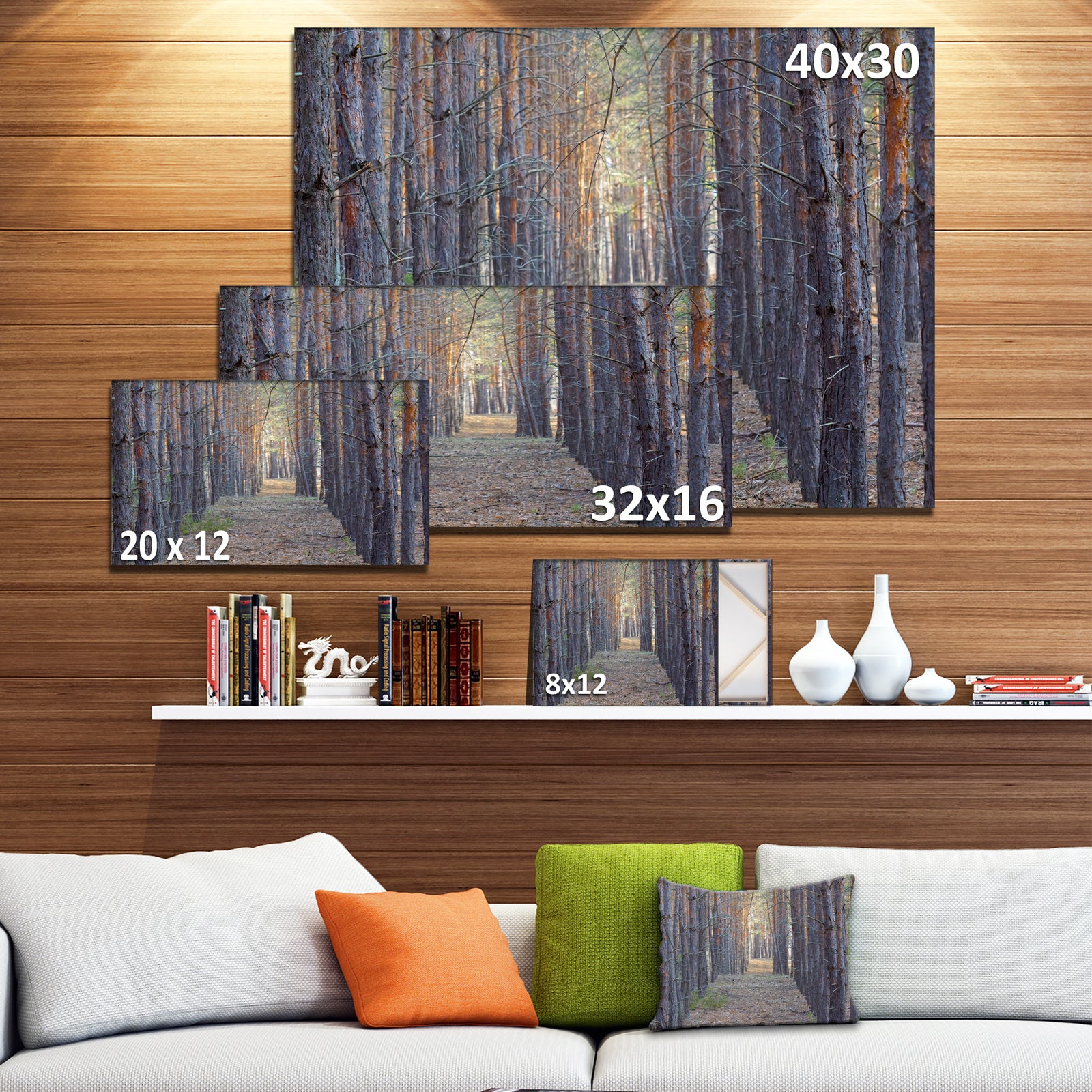 Slender Pine Tree Forest Photography - Modern Forest Canvas Art