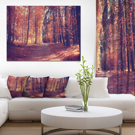 Thick Woods in Colorful Fall Forest - Modern Forest Canvas Art