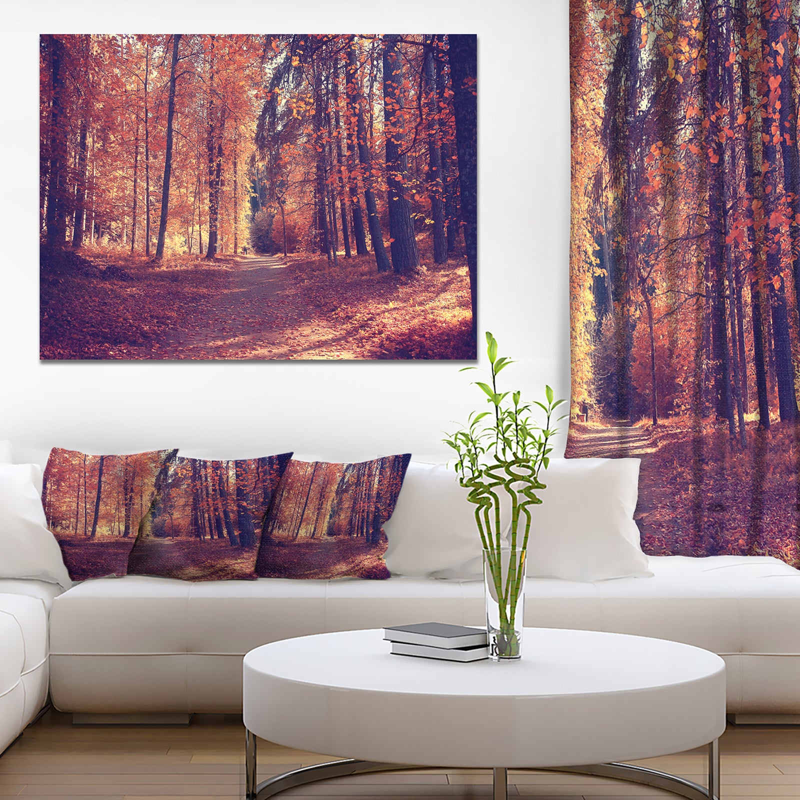 Thick Woods in Colorful Fall Forest - Modern Forest Canvas Art