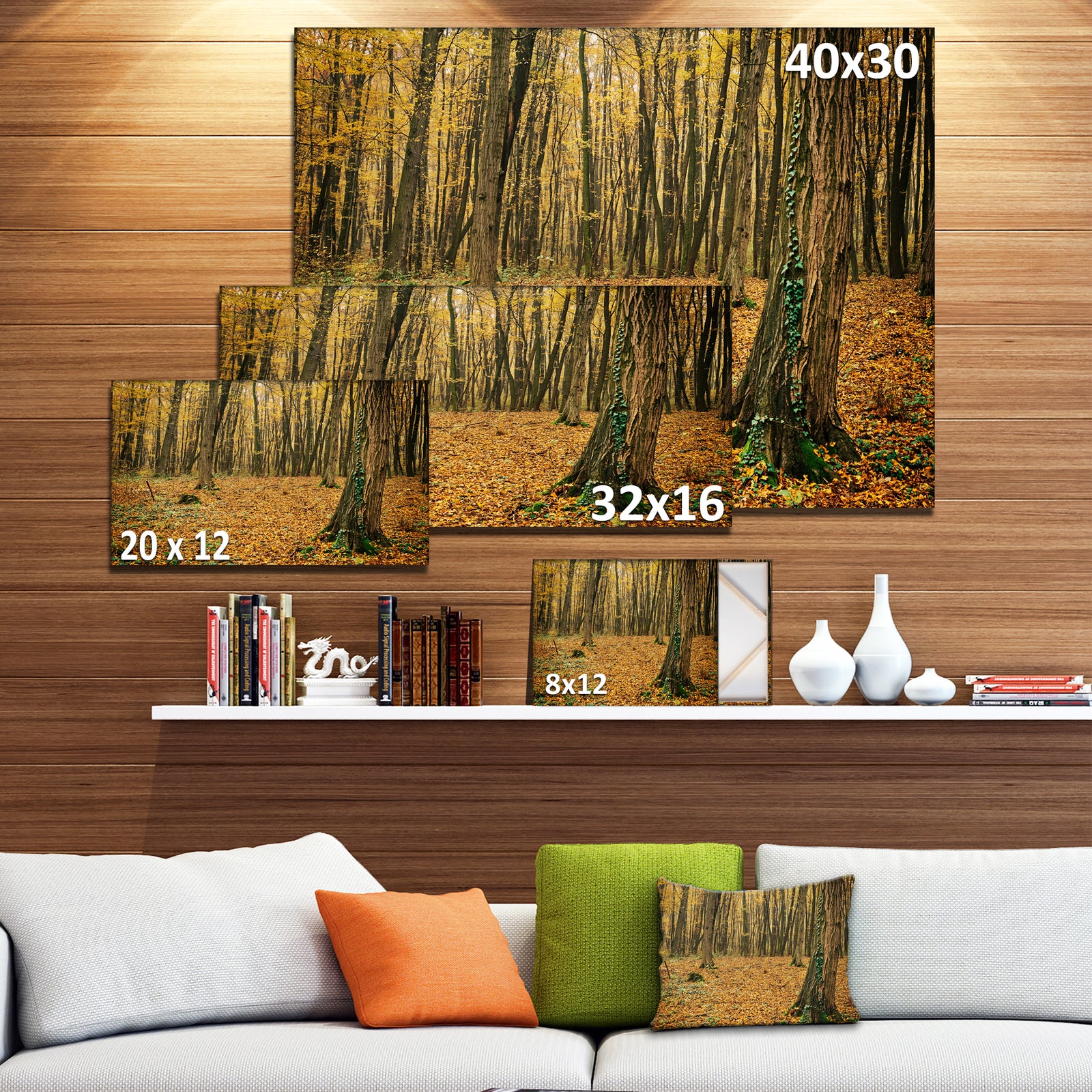 Beautiful Autumn Forest in Mountains - Modern Forest Canvas Art