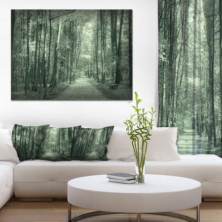 Road in Dark Autumn Forest - Modern Forest Canvas Art
