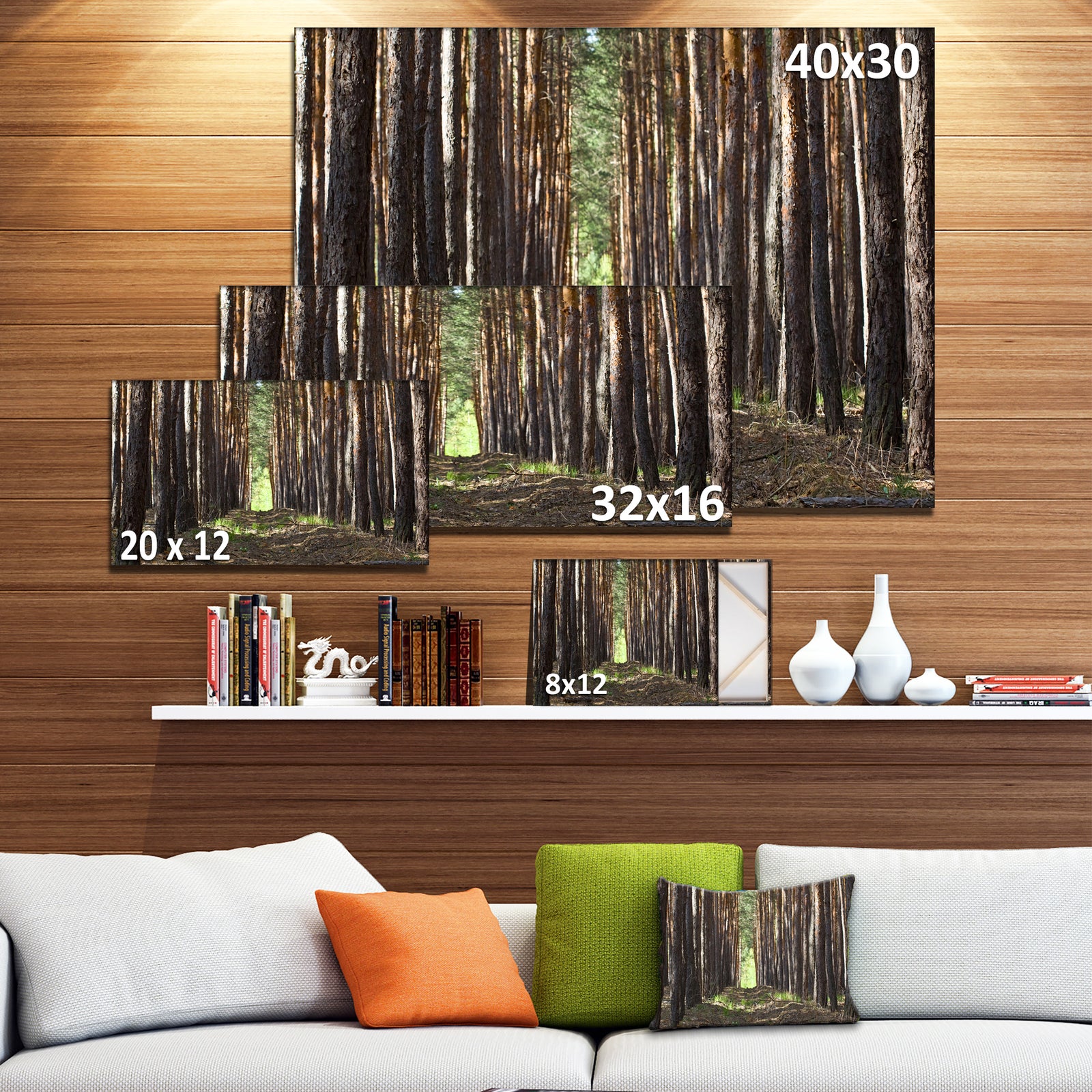Even Rows of Pine Tree Forest - Modern Forest Canvas Art