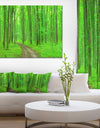 Pathway in Bright Green Forest - Modern Forest Canvas Art