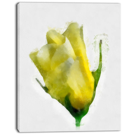 Beautiful Yellow Rose Watercolor - Flower Canvas Print Artwork