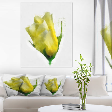 Beautiful Yellow Rose Watercolor - Flower Canvas Print Artwork