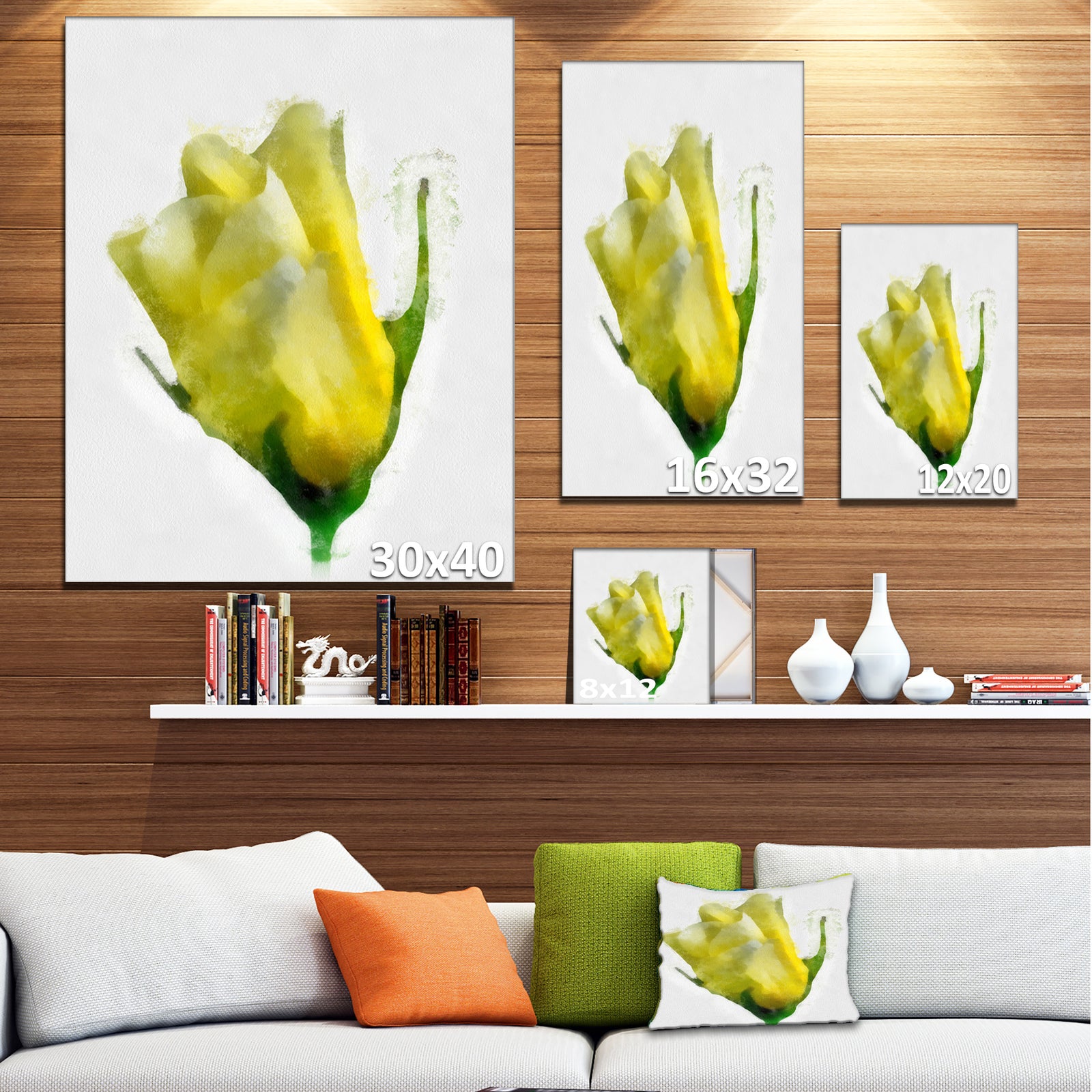 Beautiful Yellow Rose Watercolor - Flower Canvas Print Artwork