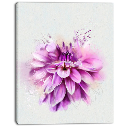 Beautiful Pink Watercolor Flower - Flower Canvas Print Artwork